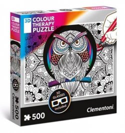 Clementoni Puzzle 3D Colour therapy Sova / 500 dílků