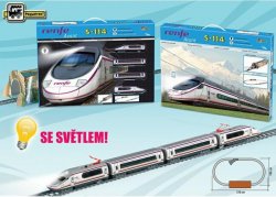 Vysokorychlostní vlak Renfe Avant S-114 s horským tunelem