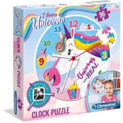 Puzzle Hodiny Jednorožec/96 dílků