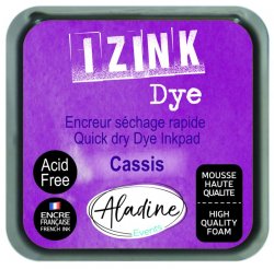 Aladine IZINK DYE razítkovací inkoust 8 x 8 cm - černý rybíz-fialová