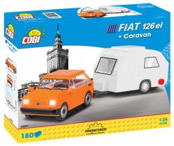 Stavebnice COBI - POLSKÝ FIAT 126 el s karavanem, 1:35, 180 kostek