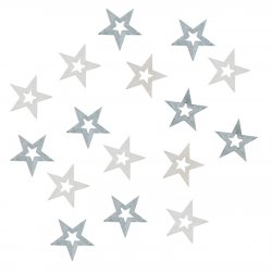 Dřevěné hvězdy šedé 2 cm (24 ks)   