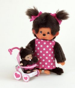 Monchhichi set s kočárkem (Mončiči)