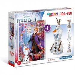Clementoni Puzzle Ledové králství / 104 dílků + 3D