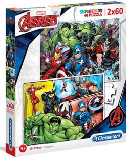 Clementoni Puzzle Supercolor Avengers / 2 x 60 dílků