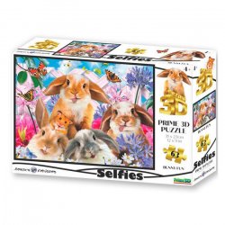 3D Puzzle - Králík Selfie / 63 dílků