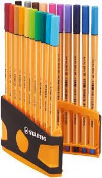 STABILO Fix Liner point 88, sada 20 ks ColorParade antracit/oranžová