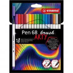 STABILO Fix Pen 68 brush, sada 18 ks v pouzdru