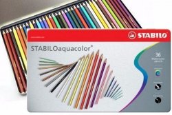 Pastelky STABILO aquacolor, sada 36 ks v kovovém pouzdru