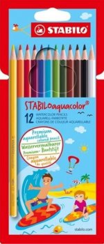 Pastelky STABILO aquacolor, sada 12 ks v kartonovém pouzdru