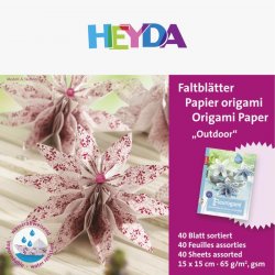 HEYDA Papíry na origami voděodolné 15 x 15 cm - červené