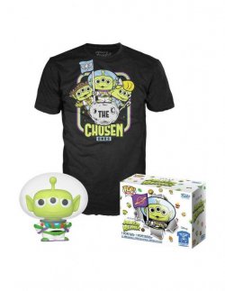 Funko POP & Tee: Pixar- Alien As Buzz GITD (svítící ve tmě) - velikost S