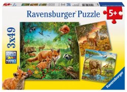 Ravensburger Puzzle - Zvířata na zemi 3 x 49 dílků 