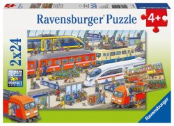 Ravensburger Puzzle - Vlakové nádraží 2 x 24 dílků 