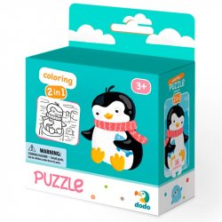 Dodo Puzzle s omalovánkou - Tučňák 16 dílků