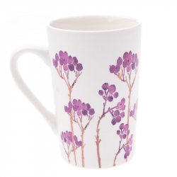 Porcelánový hrnek - s fialovými květy 370 ml