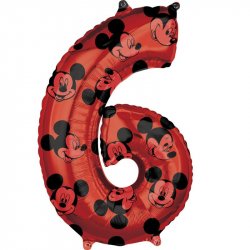 Fóliový balónek číslo 6 - Mickey 66 cm