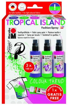 Marabu Sada barev na textil ve spreji - Tropical Island