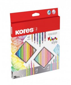 Kores Style trojhranné pastelky 26 barev