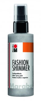 Marabu Fashion Shimmer na tmavý textil třpytivý - stříbrný 100 ml