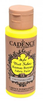 Cadence Klasická textilní barva Style Matt Fabric 50 ml - zářivá žlutá, flourescent yellow