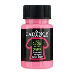 Cadence Barva na textil svítící ve tmě 50 ml - růžová