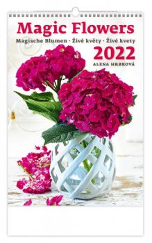 Kalendář nástěnný 2022 - Magic Flowers/Magische Blumen/Živé květy/Živé kvety 