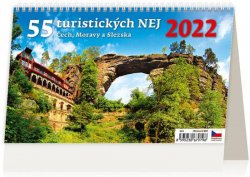 Kalendář stolní 2022 - 55 turistických NEJ Čech, Moravy a Slezska