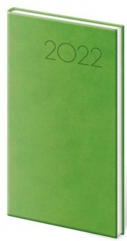 Diář 2022 Print - světle zelený, týdenní kapesní
