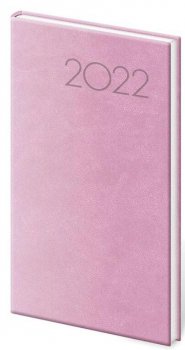 Diář 2022 Print - růžový, týdenní kapesní