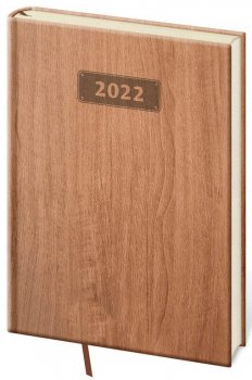 Diář 2022 Wood - Světle hnědý, týdenní, A5