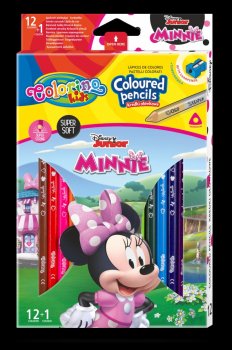 Colorino Disney Junior Minnie - pastelky trojhranné 12 barev + ořezávátko