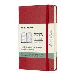 Moleskine Zápisník plánovací 2021-2022 červený S, tvrdý