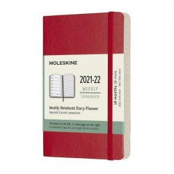 Moleskine Zápisník plánovací 2021-2022 červený S, měkký