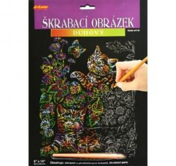 ArtLover Sada Škrabací obrázek - duhový 20,3 x 25,4 cm/mix 3 motivů