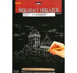 ArtLover Sada Škrabací obrázek - stříbrný 20,3 x 25,4 cm/mix 3 motivů