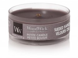 WoodWick Suede & Sandalwood svíčka petite 31g