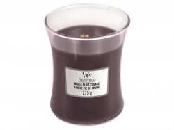 WoodWick Black Plum Cognac svíčka váza 275g