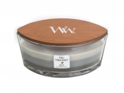 WoodWick Trilogy Warm Woods svíčka loď Trilogy 453,6g