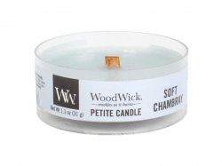 WoodWick Soft Chambray svíčka petite 31g