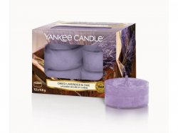 YANKEE CANDLE Dried Lavender & Oak svíčka 9,8g čajová 12ks