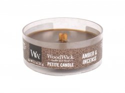 WoodWick Amber & incense svíčka petite 31g