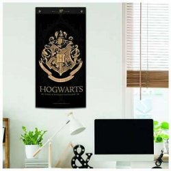 Textilní Banner na zeď Harry Potter - Bradavice černé