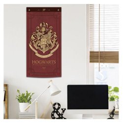 Textilní Banner na zeď Harry Potter - Bradavice červené