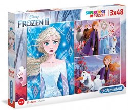 Clementoni Puzzle Supercolor - Ledové království 2  3 x 48 dílků