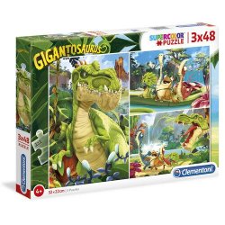 Clementoni Puzzle - Gigantosaurus 3 x 48 dílků