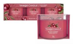 YANKEE CANDLE Black Cherry svíčka votivní sada 3ks 