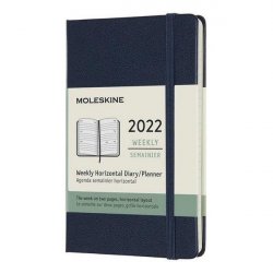 Moleskine Horizontální diář 2022 modrý S, týdenní, tvrdý