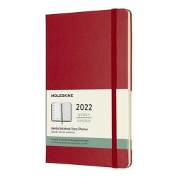 Moleskine Plánovací zápisník 2022 červený L, tvrdý