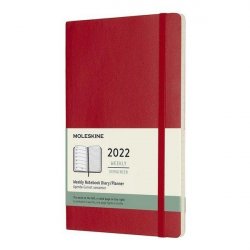 Moleskine Plánovací zápisník 2022 červený L, měkký